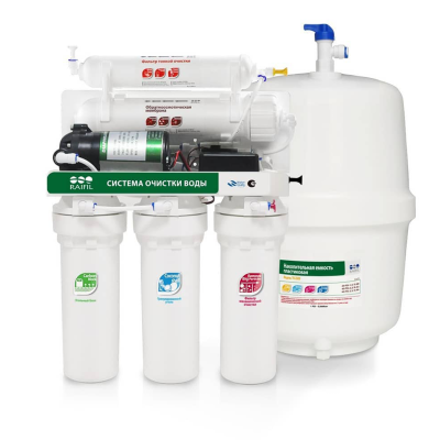 5 ст. водоочиститель RO 808-550BP-EZ с насосом и баком 10 л.